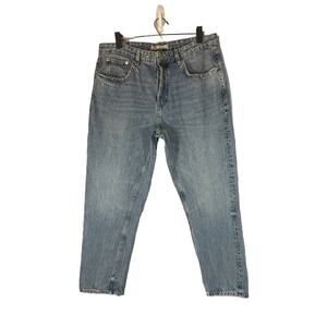 Zara Blue Cotton Button Fly Straight Leg Classic Denim Jeans Men Sz 36